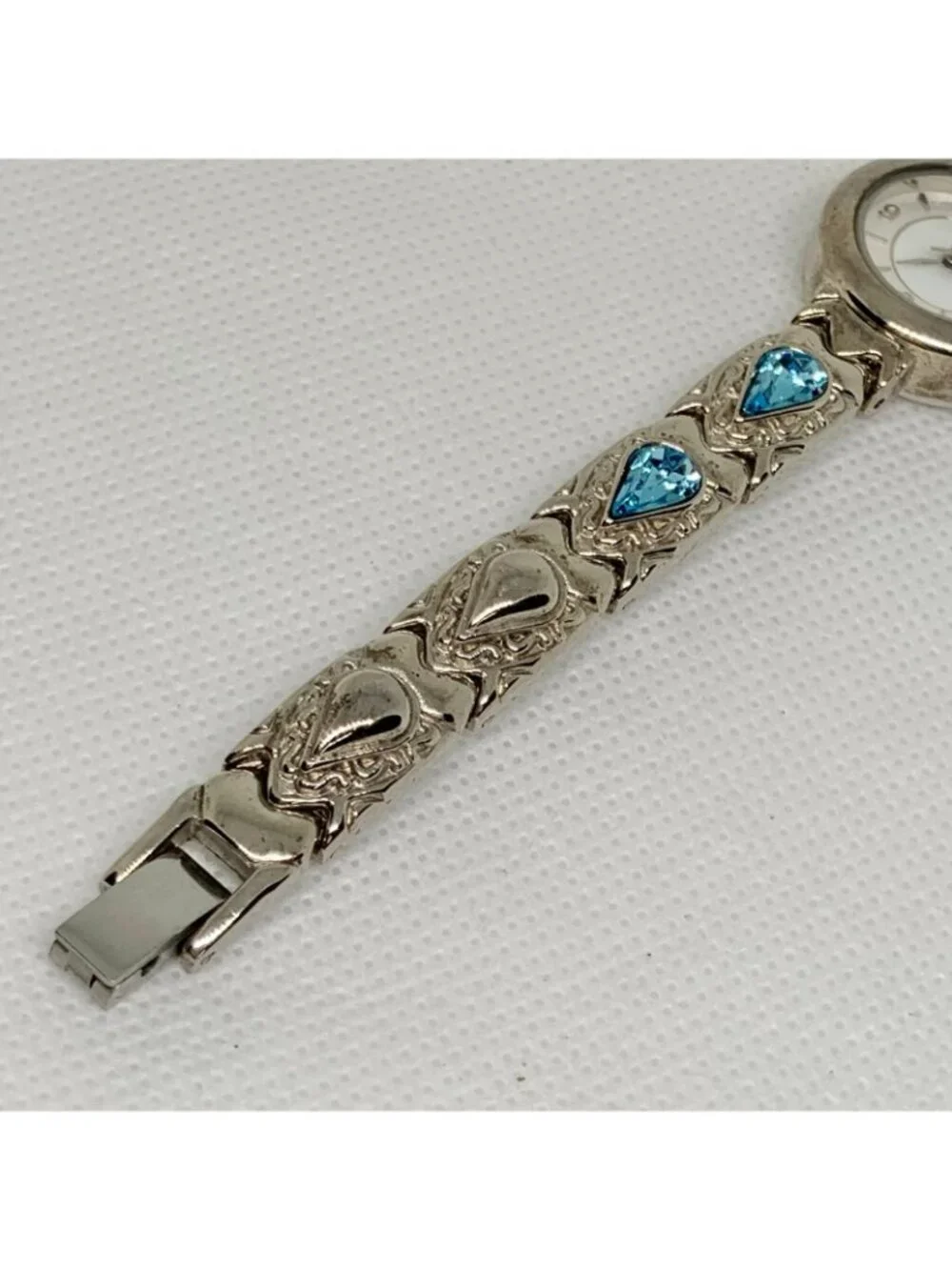 Christian Benet Women's Watch mop Dial Blue Stone quartz 22mm 6.5” running